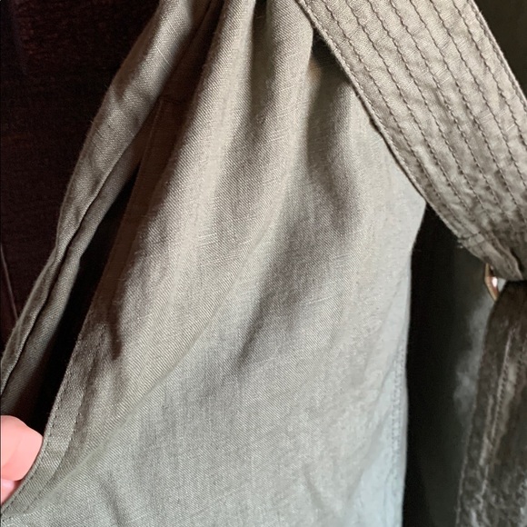 Tommy Bahama halter maxi dress linen pockets size large olive green flowy boho - Picture 13 of 16